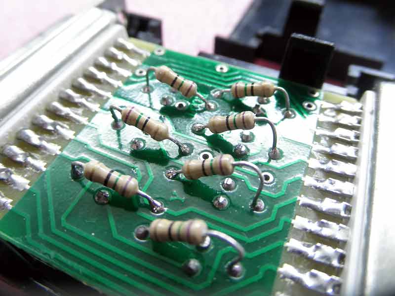 RS-232 tester, resistors
